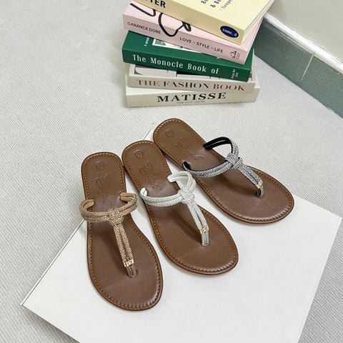  Dép xẹp mũi tròn quai đá kẹp ngón - MS: DX-63073 