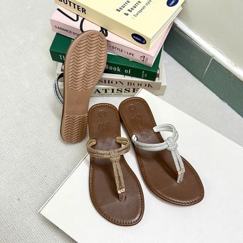  Dép xẹp mũi tròn quai đá kẹp ngón - MS: DX-63073 