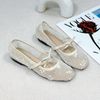 Búp bê mũi tròn ren viền si phối quai mảnh ngang thắt nơ - MS: BBX-01024