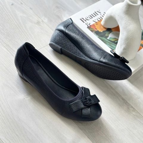  Búp bê xuồng mũi tròn viền thung gắn nơ chéo khóa bông - MS: BDX-10002 