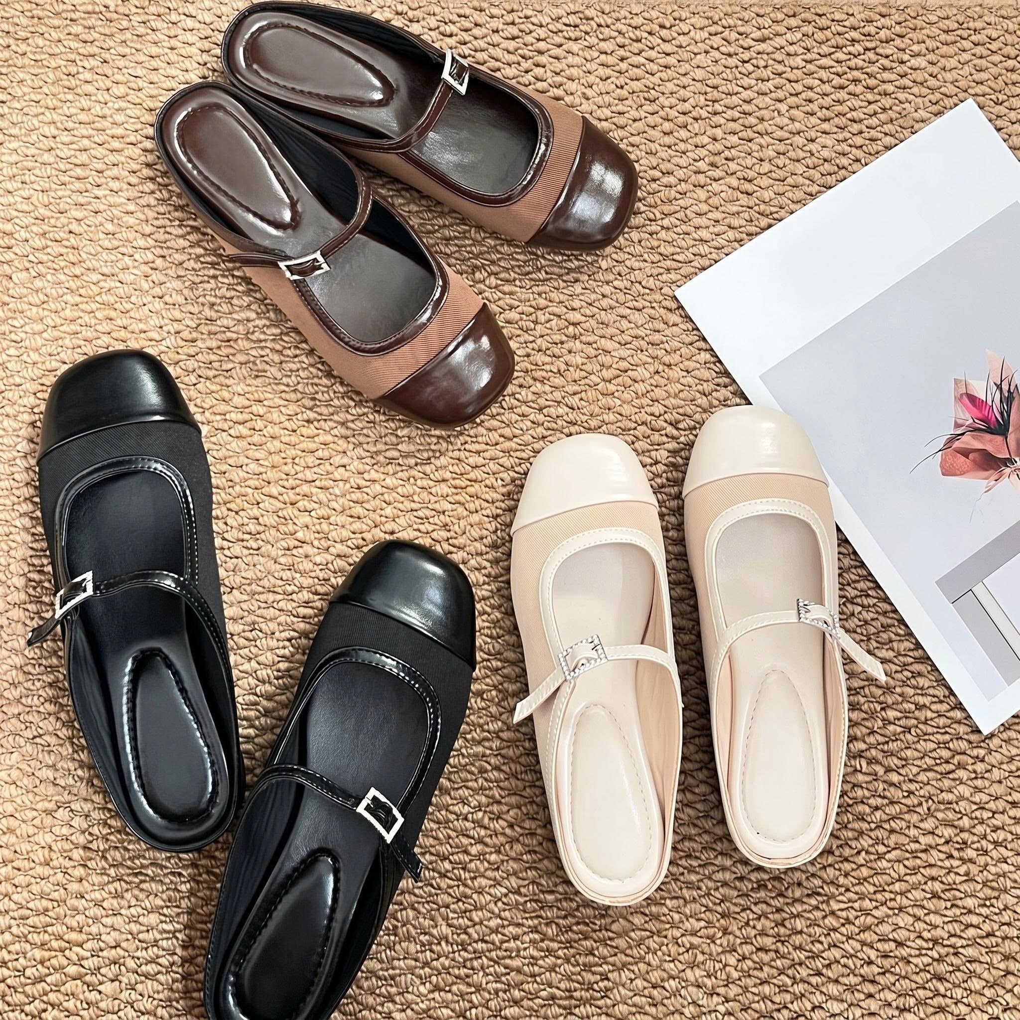 Sục 1cm mũi vuông vá mũi phối quai ngang mảnh khóa - MS: C1-10014