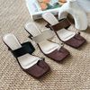 Xuồng 5cm gót cách điệu quai ngang, xỏ ngón phối khoen trang trí- MS: X5-23024