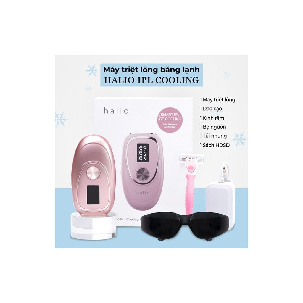 Máy triệt lông lạnh cá nhân Halio IPL Cooling Hair Removal Device - hồng phấn