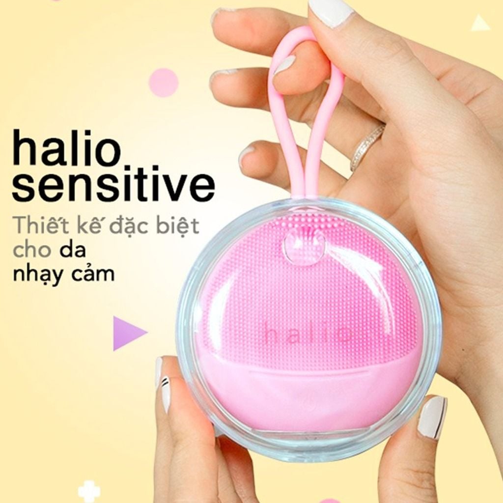Máy rửa mặt Halio Sensitive Facial Cleansing & Massaging Device (Hồng Phấn/Tím)