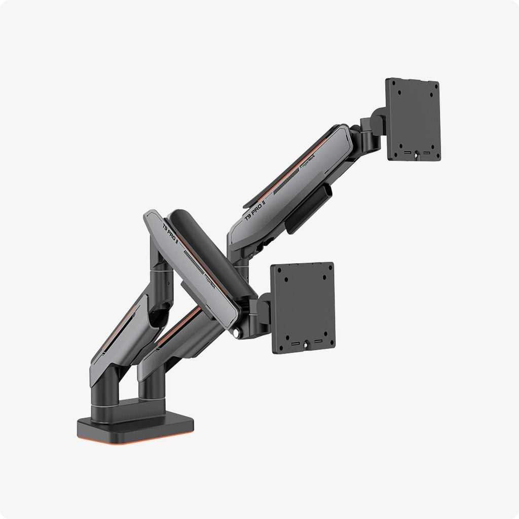 Giá Đỡ Màn Hình Đôi HumanMotion T9 Pro II Dual (Trắng/Xám)
