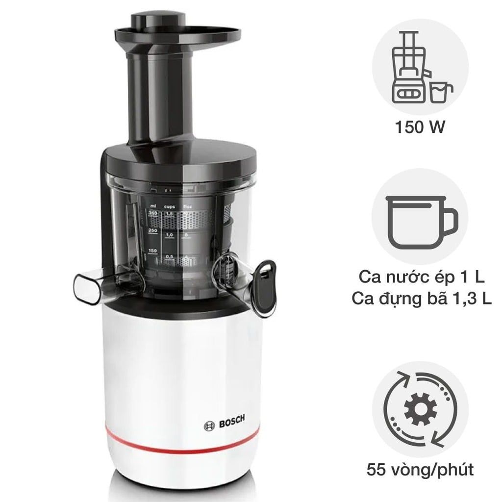 Máy ép chậm Bosch MESM500W 150W lưới lọc Inox 304