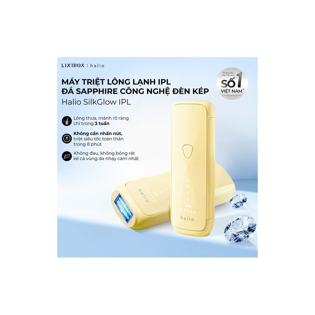 Máy Triệt Lông Halio SilkGlow IPL Sapphire Cooling Hair Removal Device