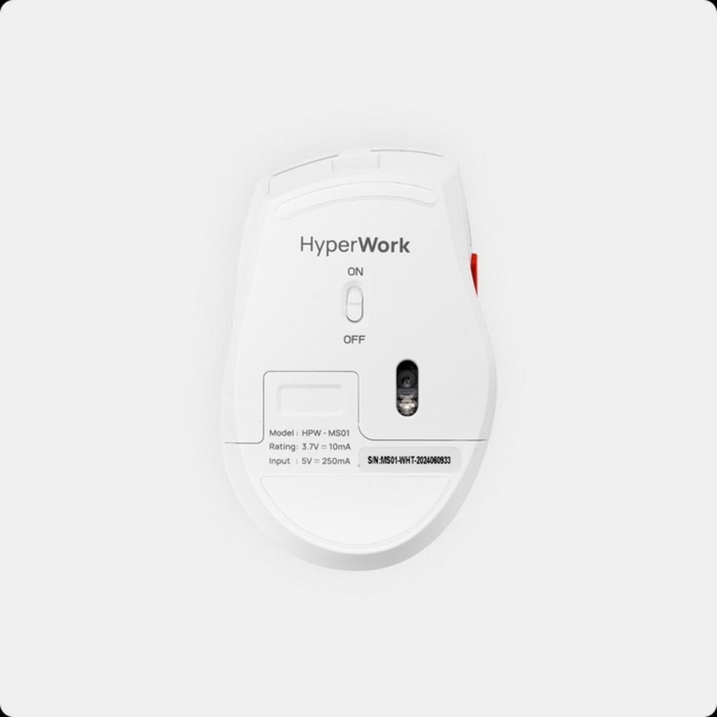 Chuột không dây HyperWork Silentium MS01 (Trắng/Đen)