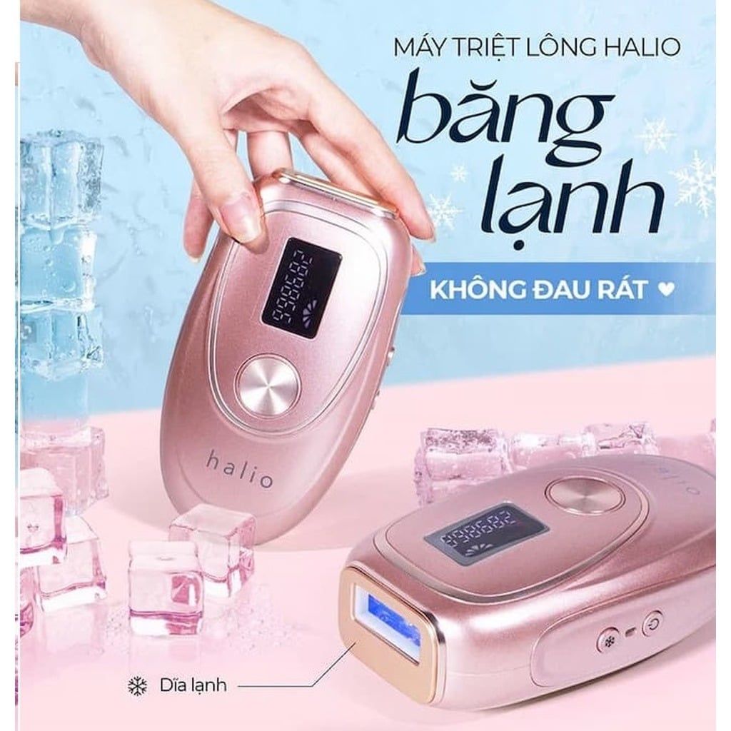 Máy triệt lông lạnh cá nhân Halio IPL Cooling Hair Removal Device - hồng phấn