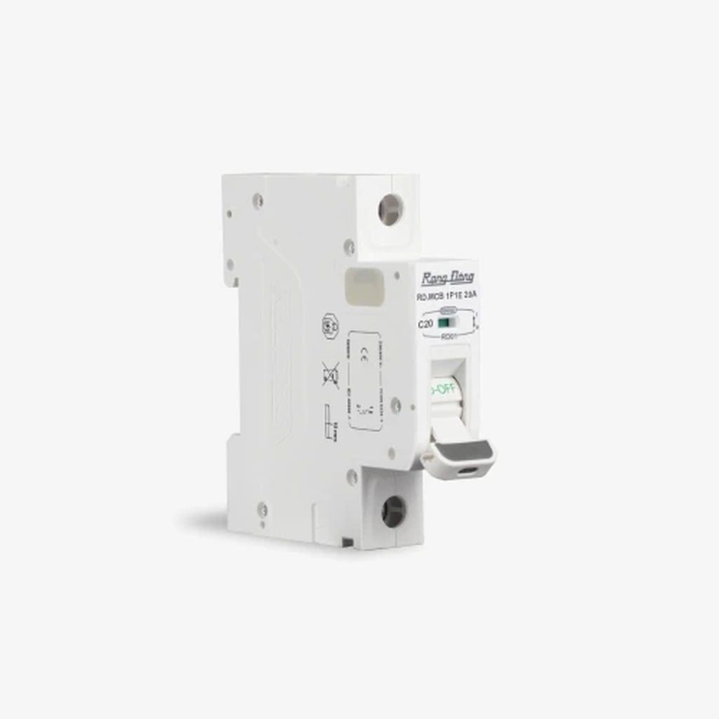 Aptomat ngắn mạch Rạng Đông RD.MCB 1P1E 16A 6kA kiểu C, gắn ray DIN