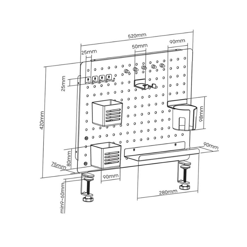 Bảng treo đồ HyperWork PG02 (Trắng/Đỏ)