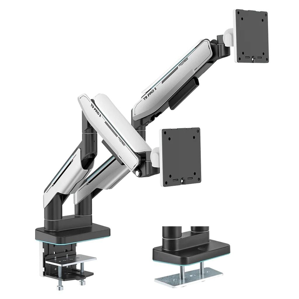 Giá Đỡ Màn Hình Đôi HumanMotion T9 Pro II Dual (Trắng/Xám)
