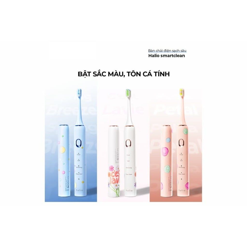 Bàn chải điện Halio Sonic SmartClean Electric Toothbrush ( Xanh/Hồng)