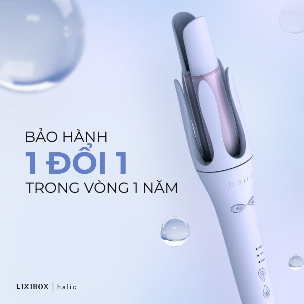Máy uốn tóc tự xoay ion âm Halio instaCurl Premium Automatic Hair Styler Periwinkle