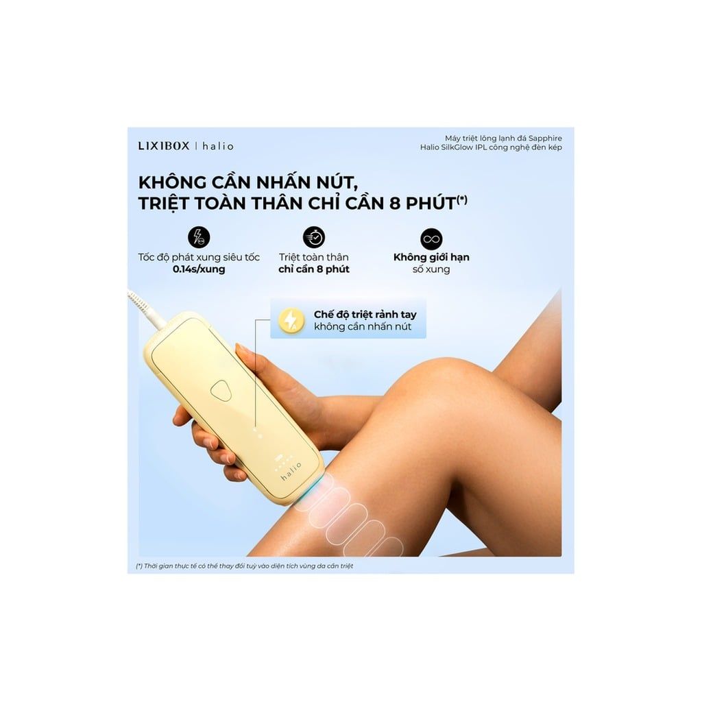Máy Triệt Lông Halio SilkGlow IPL Sapphire Cooling Hair Removal Device