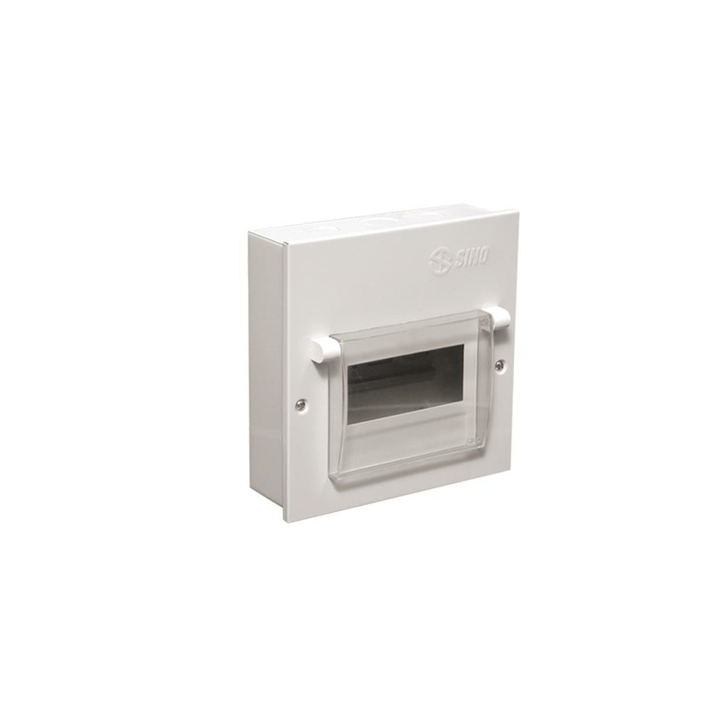 Tủ điện vỏ kim loại Sino EM2PL lắp âm tường 2 module
