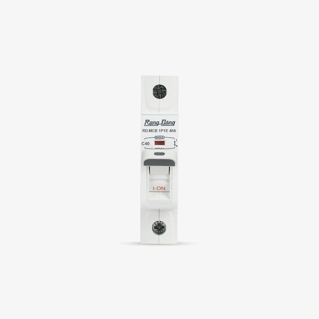 Aptomat ngắn mạch Rạng Đông RD.MCB 1P1E 16A 6kA kiểu C, gắn ray DIN