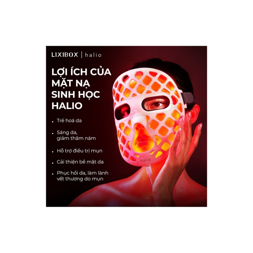 Mặt Nạ Ánh Sáng Sinh Học Halio PureGlow Ultralite Silicone LED Face Mask
