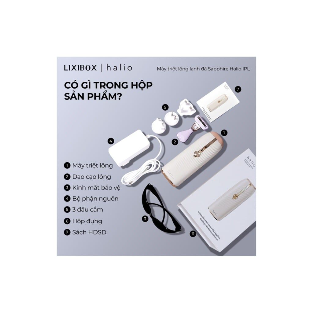 Máy triệt lông lạnh Sapphire Halio InfinityGlow Advanced IPL Sapphire Cooling Hair Removal Device