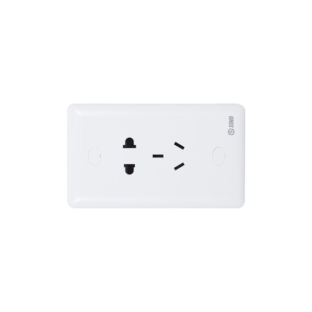 Ổ cắm Sino S198/10US dòng S19 màu trắng, thiết kế dạng mô-đun