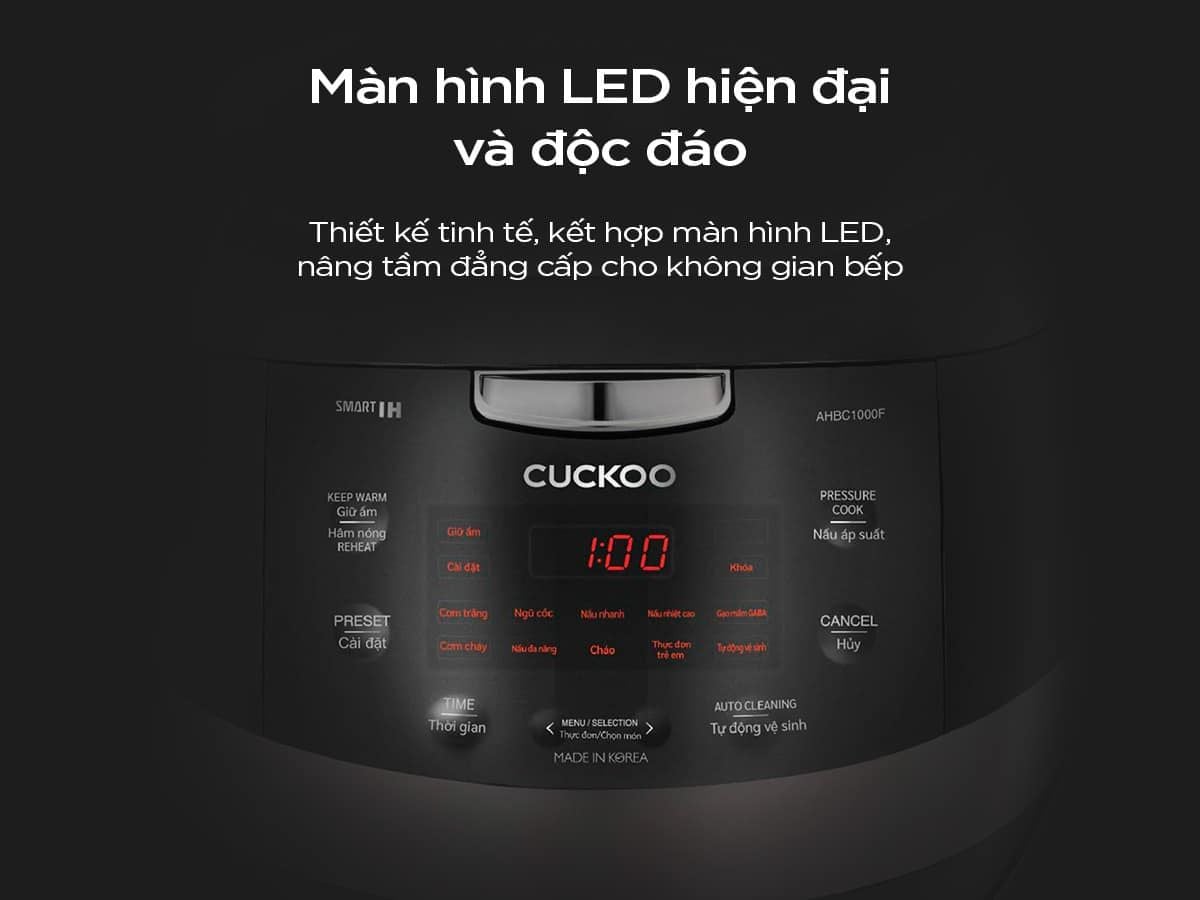 Nồi cơm điện tử cao tần Cuckoo CRP-AHBC1000F/GRGRCRCKV 1.8L