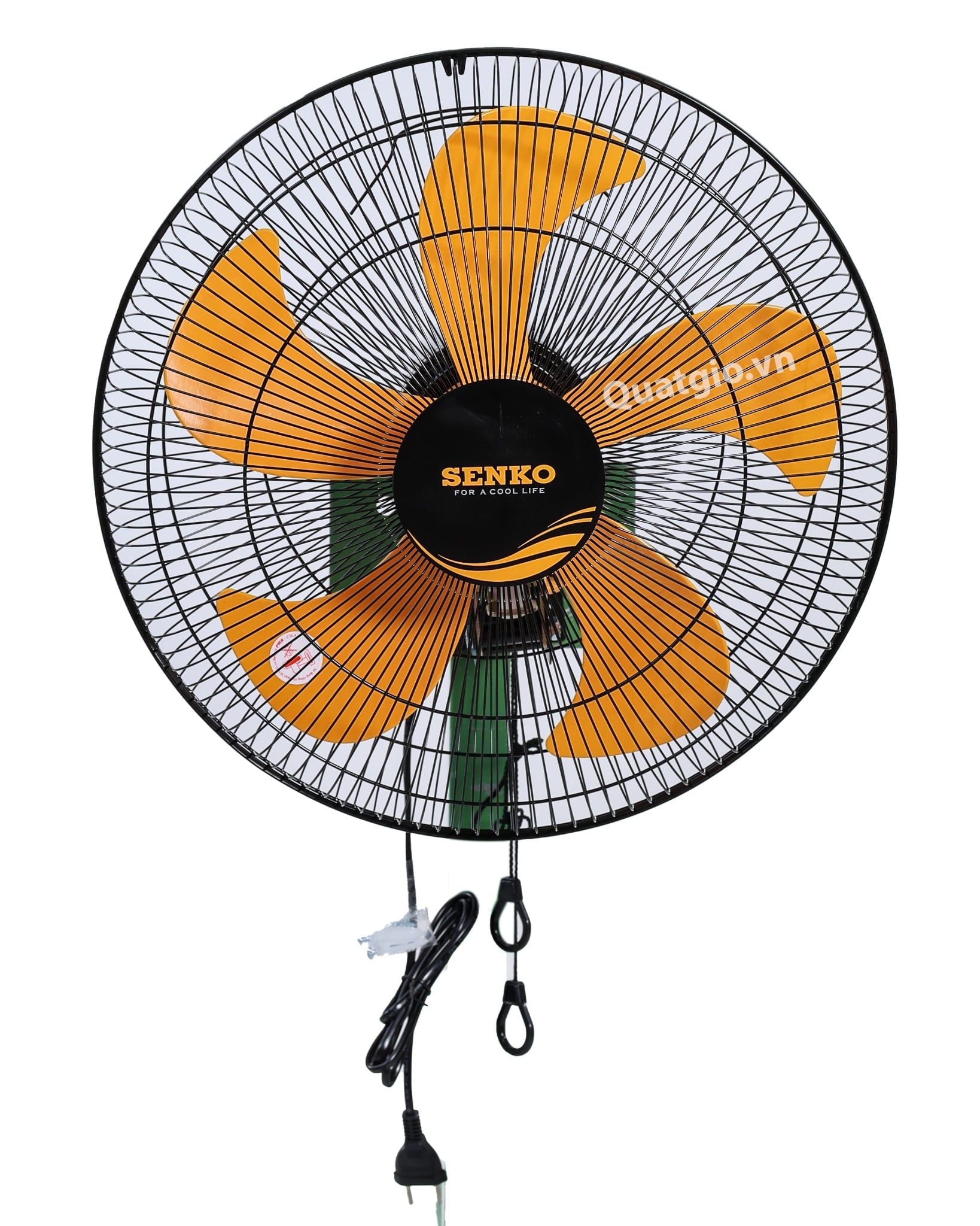 [ New 2026 ] Quạt treo Senko TC1623 - 60W - 2 Dây giật (Đen cam/Kem nâu)