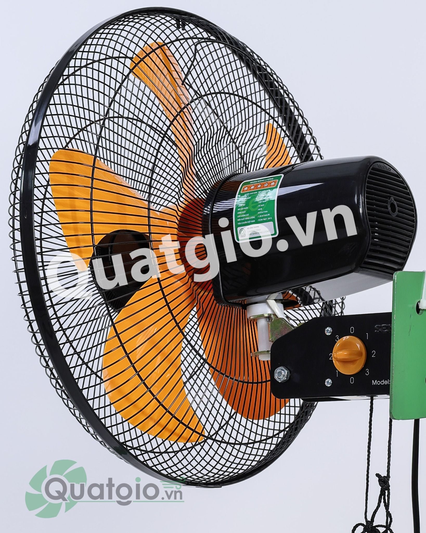 [ New 2026 ] Quạt treo Senko TC1623 - 60W - 2 Dây giật (Đen cam/Kem nâu)