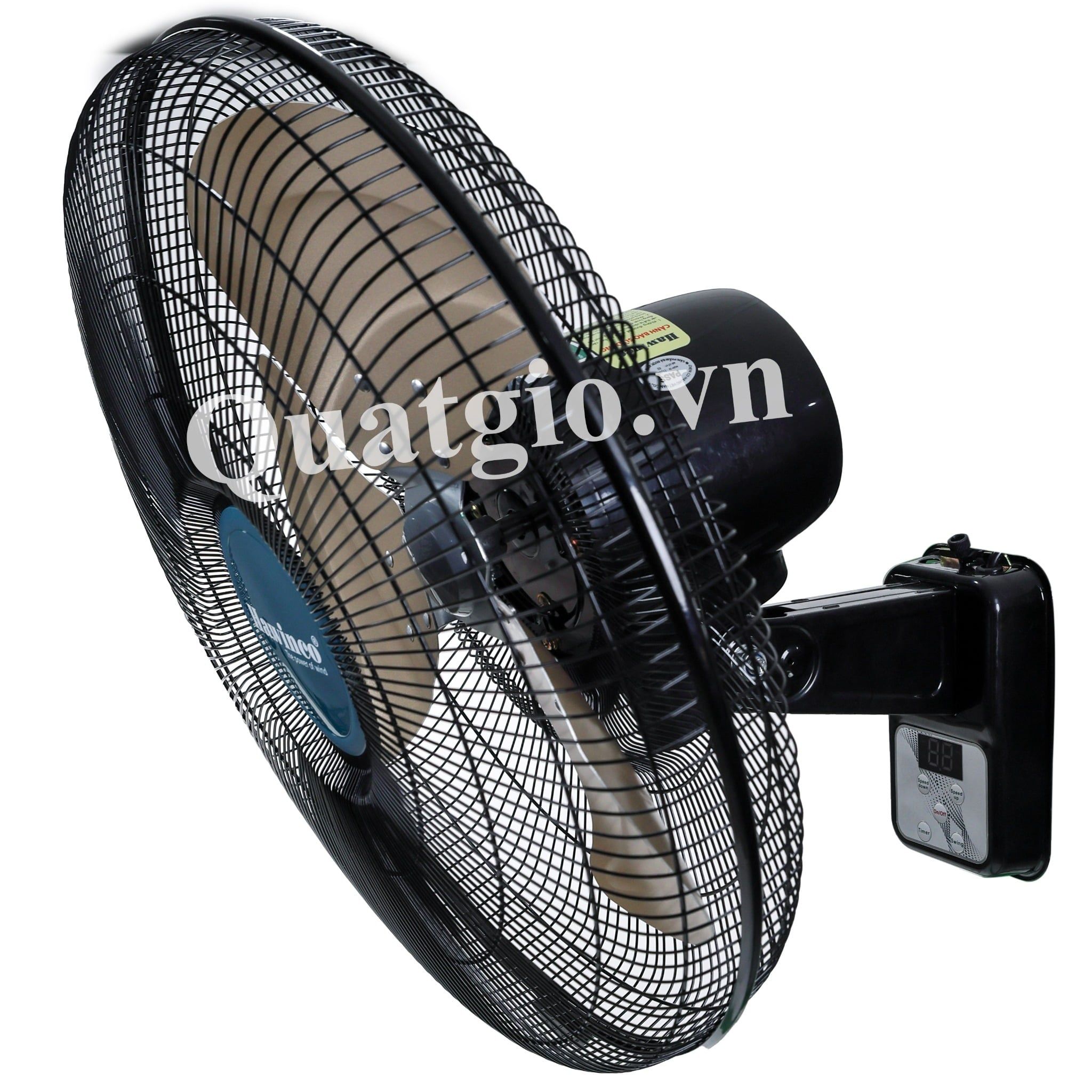 Quạt treo công nghiệp có Remote HW-45DC - 106W ( cánh vàng )