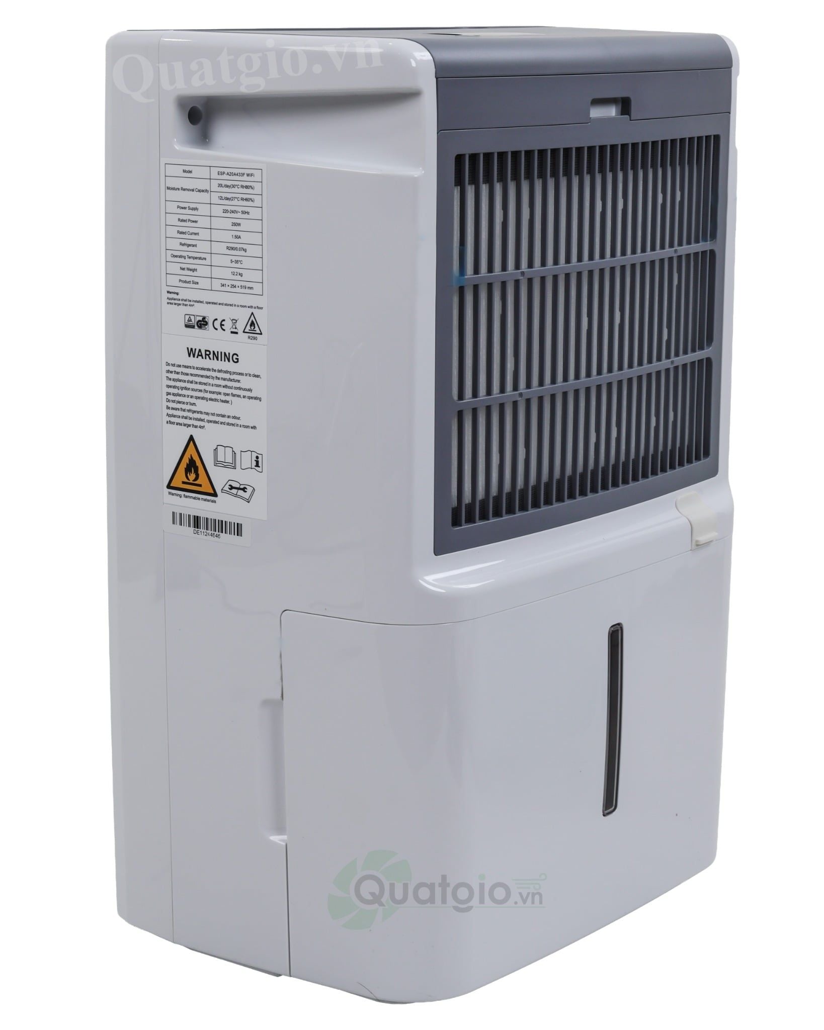 Máy hút ẩm kèm lọc không khí 20 lít Espark ESP-A20A433F