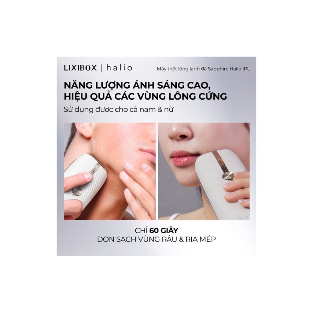 Máy triệt lông lạnh Sapphire Halio InfinityGlow Advanced IPL Sapphire Cooling Hair Removal Device