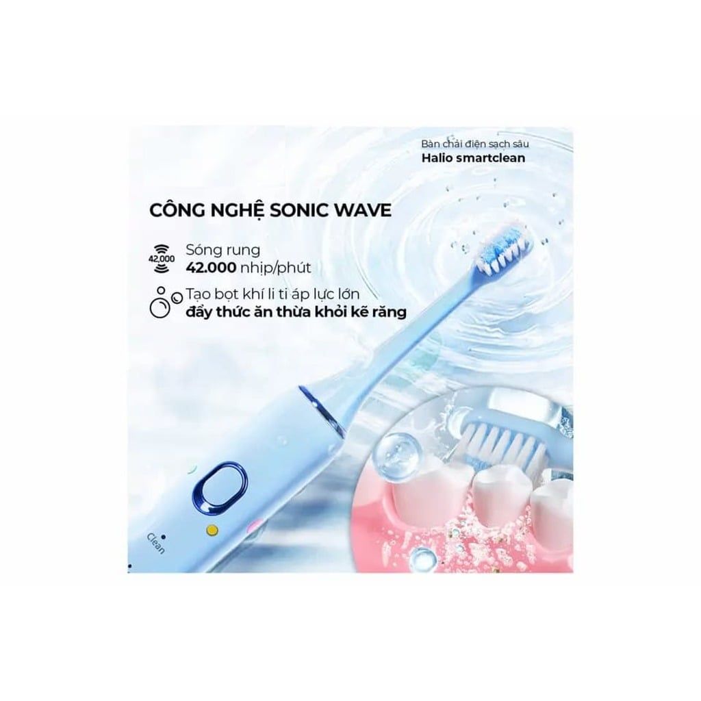 Bàn chải điện Halio Sonic SmartClean Electric Toothbrush ( Xanh/Hồng)