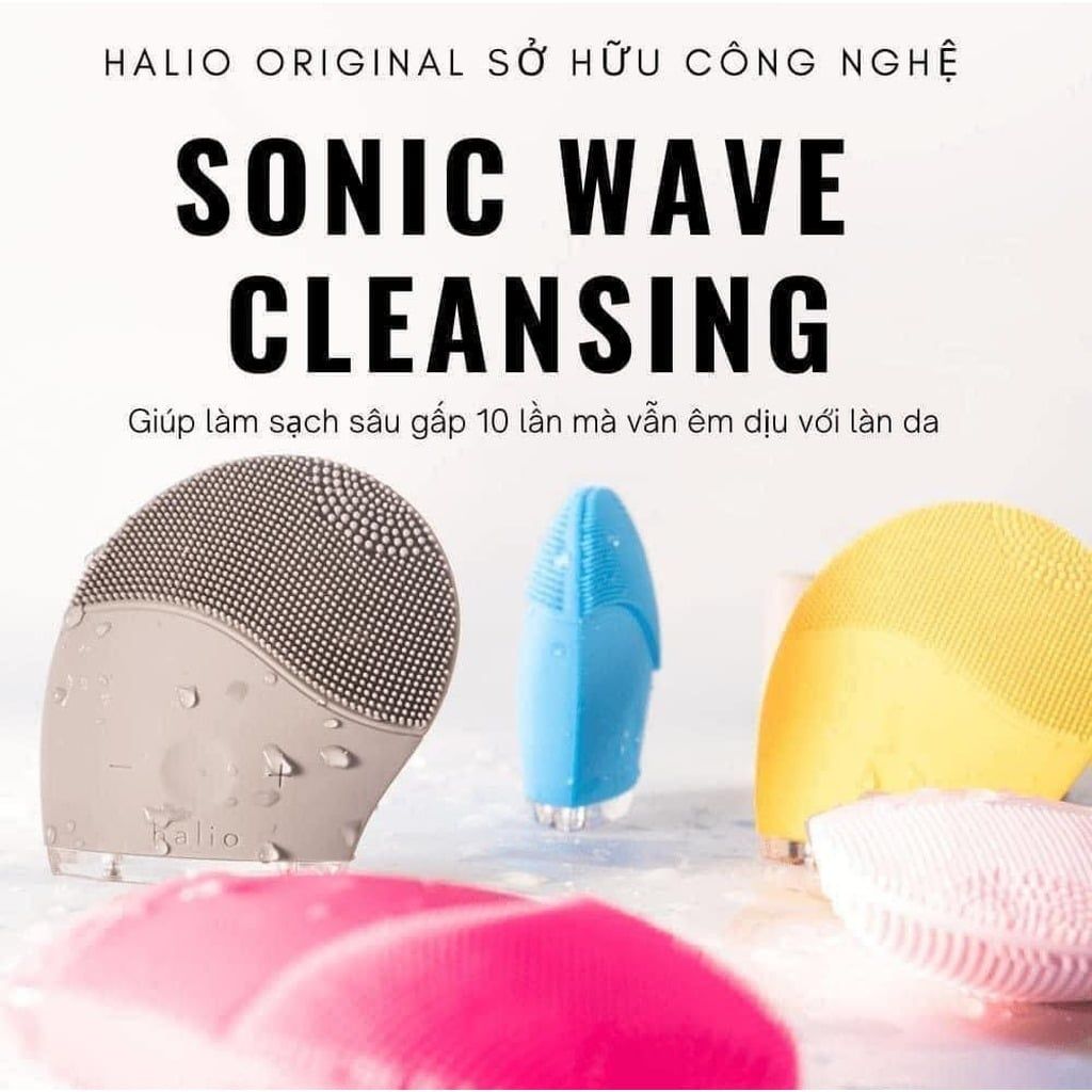 Máy rửa mặt và massage Halio Facial Cleansing & Massaging Device (Hồng Phấn/Xám/Đỏ Hồng)