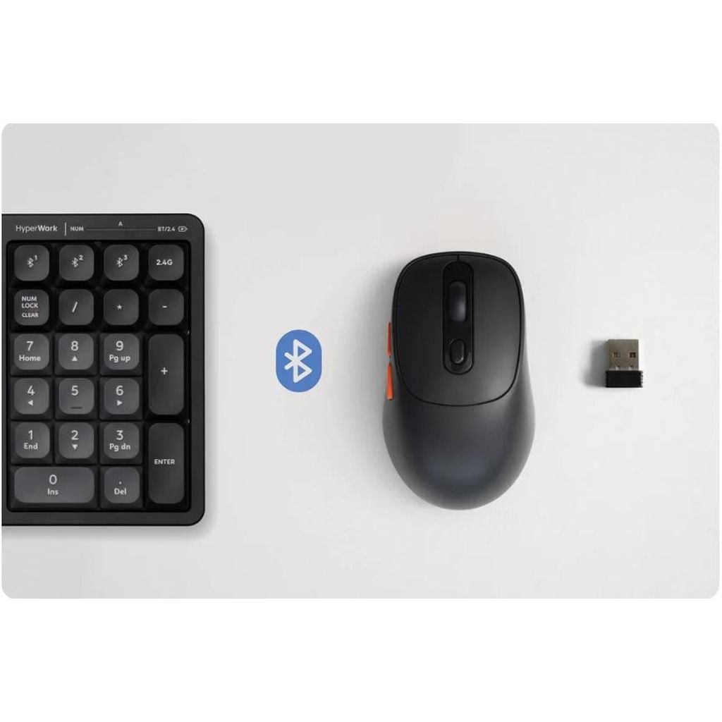 Chuột Không Dây HyperWork Silentium Mini HPW-MS01M (Đen/Trắng)