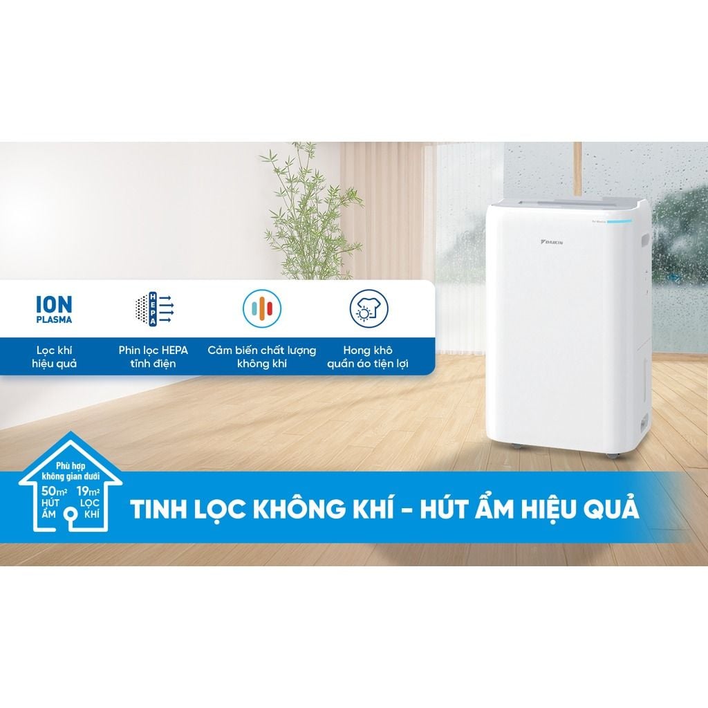 Máy Hút Ẩm Kết Hợp Lọc Không Khí Daikin JPF12AV2