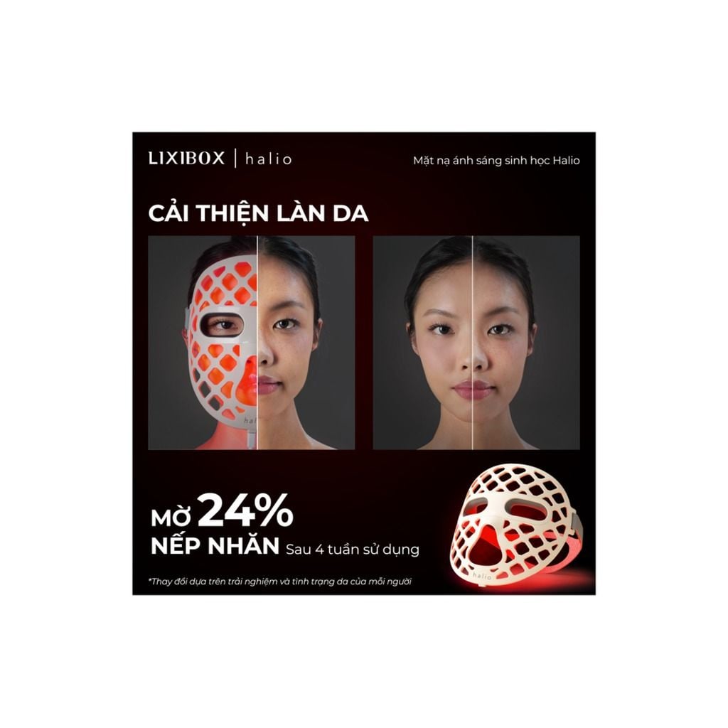 Mặt Nạ Ánh Sáng Sinh Học Halio PureGlow Ultralite Silicone LED Face Mask