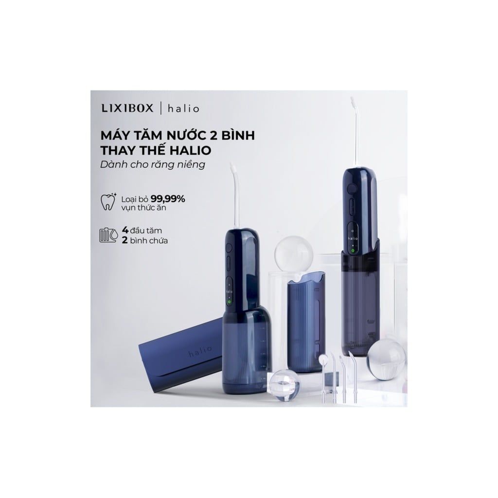 Máy tăm nước Halio UltraClean Express Hydro Floss Blue (Xanh/Hồng)
