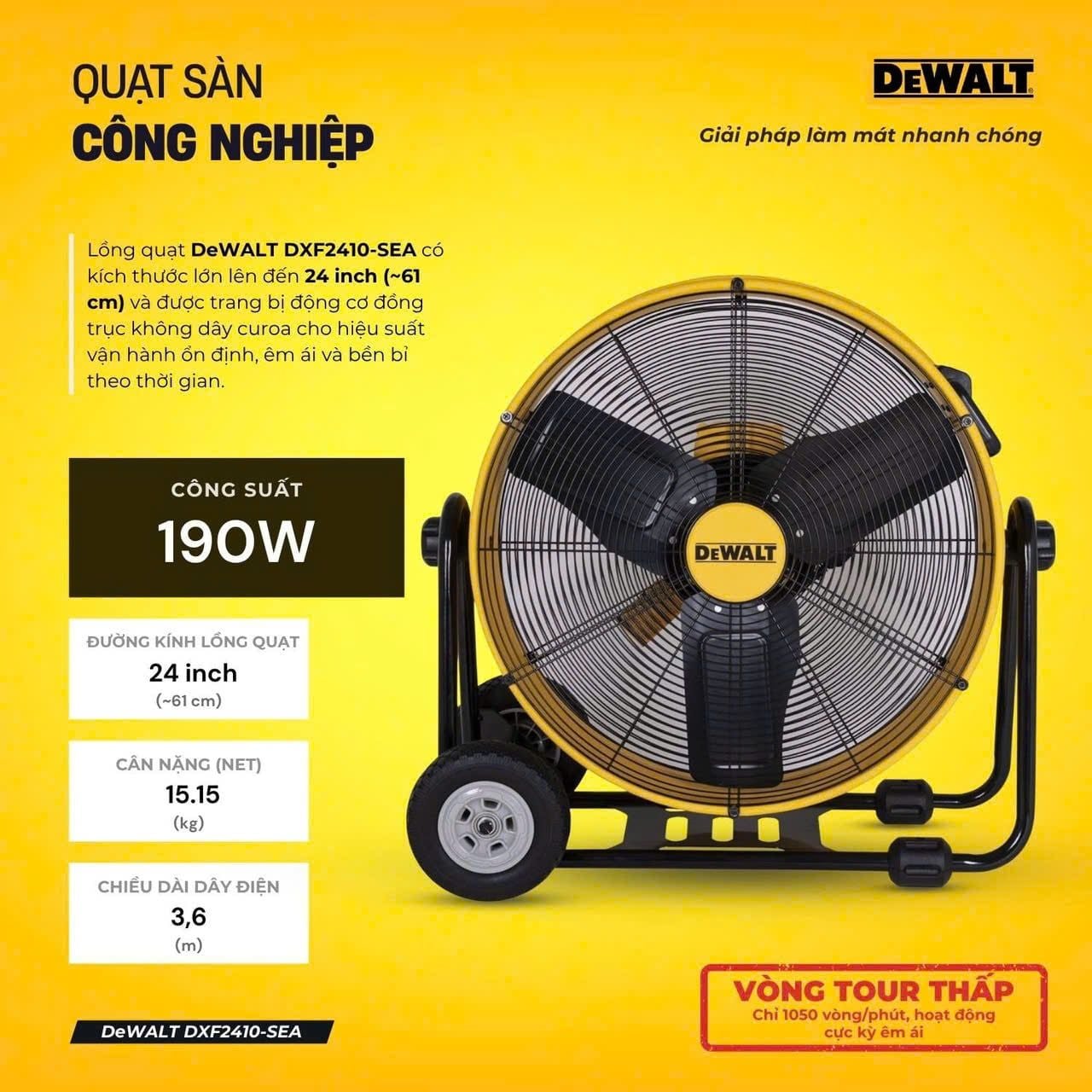 Quạt Sàn Công Nghiệp 24inch DeWALT DXF2410-SEA
