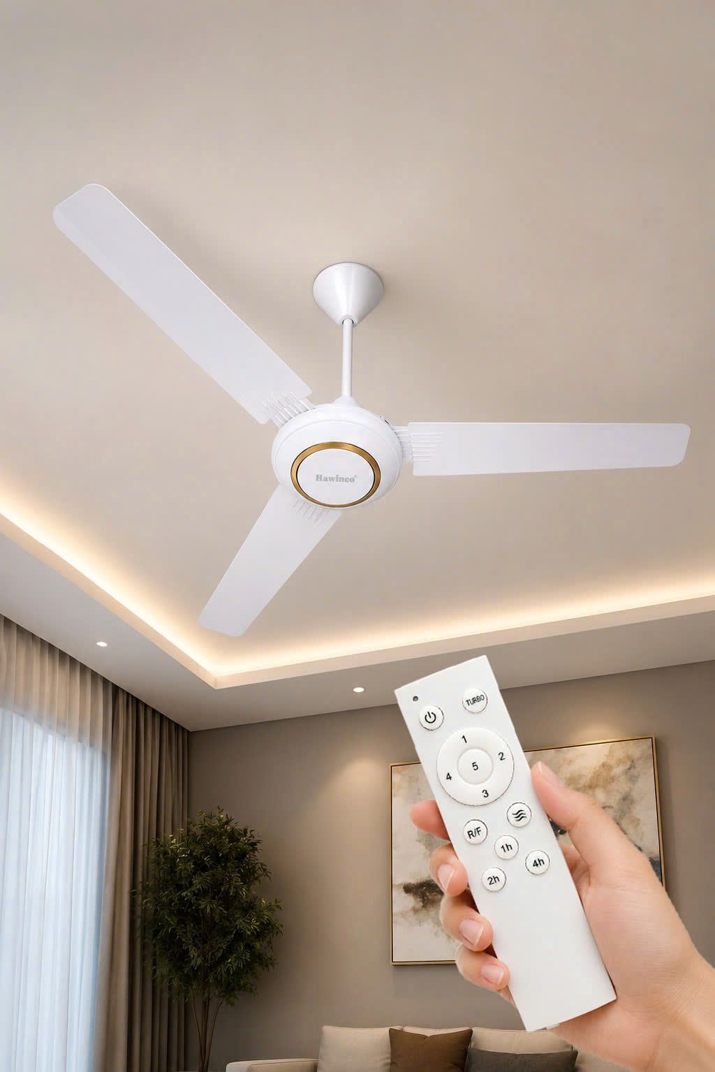 Quạt Trần 3 Cánh HAWINCO QT1400DC - CÓ REMOTE, ĐỘNG CƠ DC