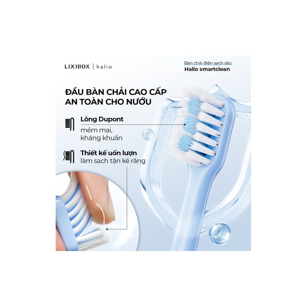 Bàn chải điện Halio Sonic SmartClean Electric Toothbrush ( Xanh/Hồng)