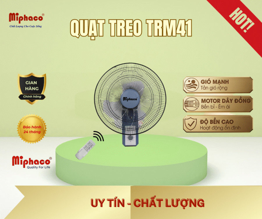 Quạt treo Miphaco TRM41 - có Remote - 50W
