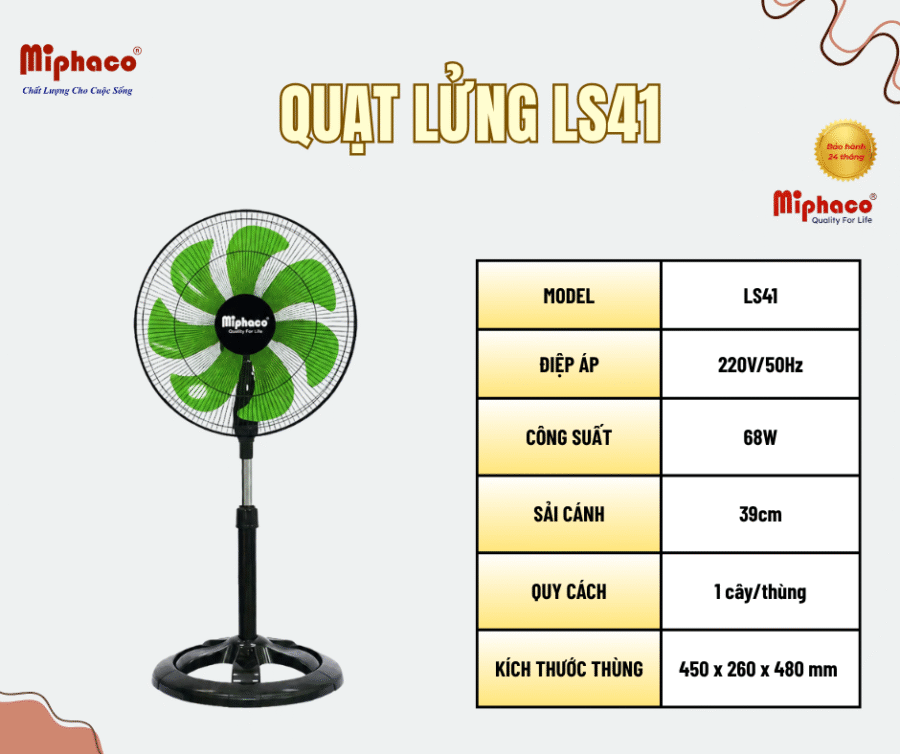 Quạt lửng Miphaco LS41 - 68W