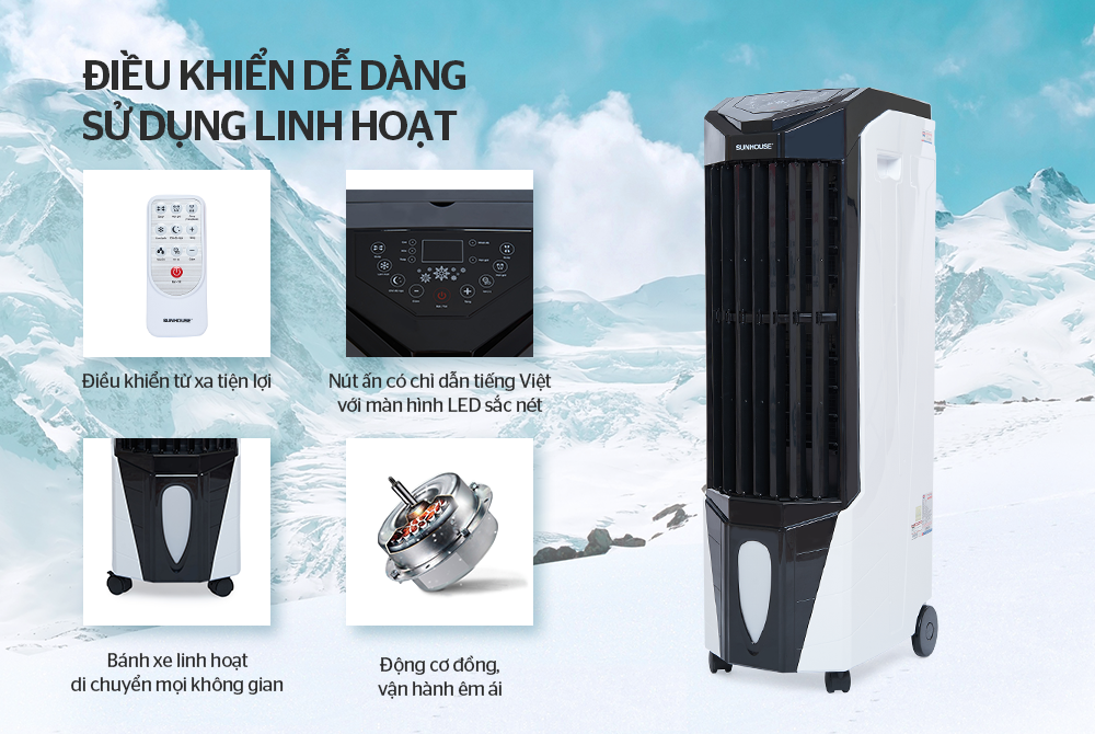 Quạt hơi nước SUNHOUSE SHD7719 - 100w