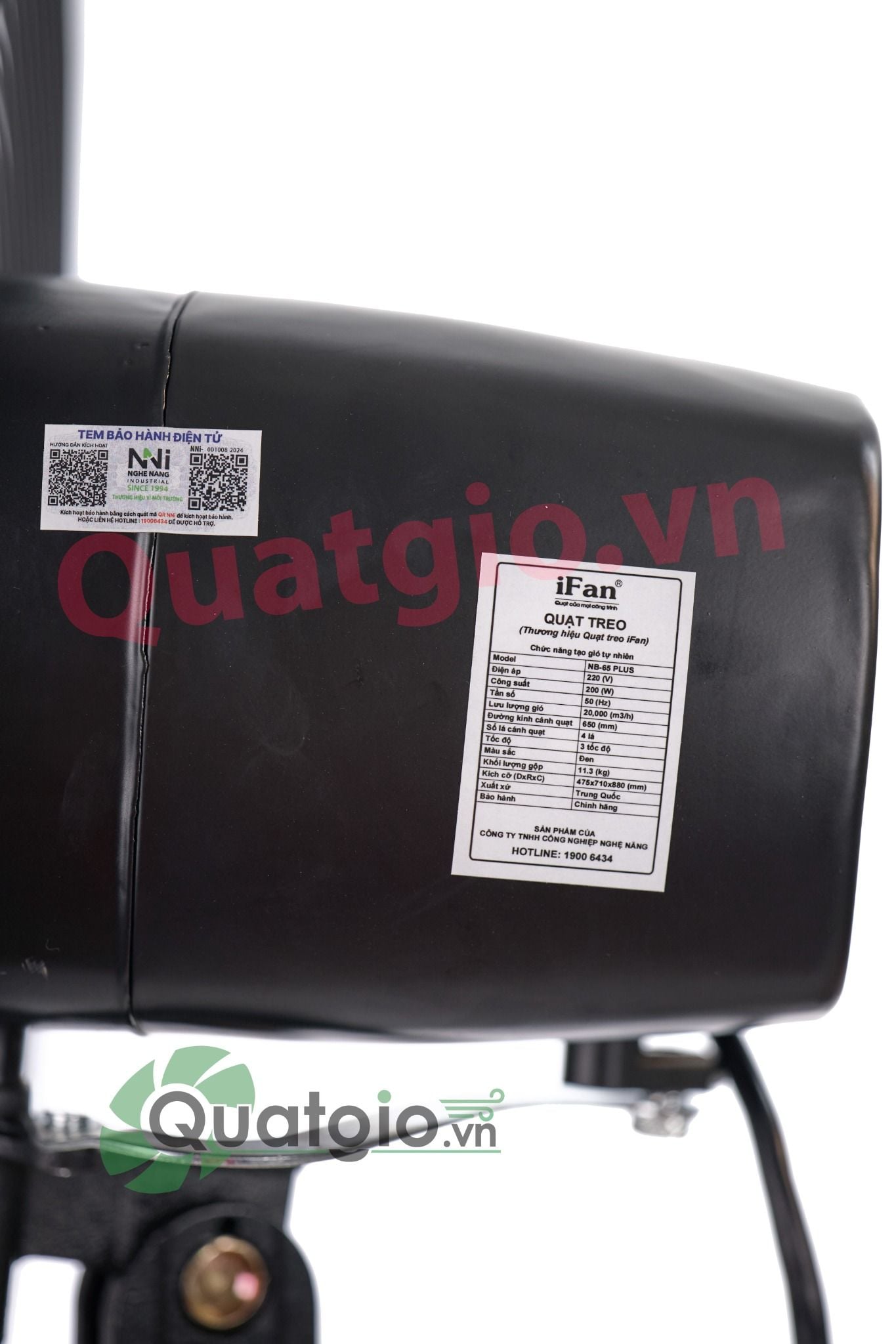 Quạt treo công nghiệp iFan NB-65-PLUS - có Hộp số - 200W