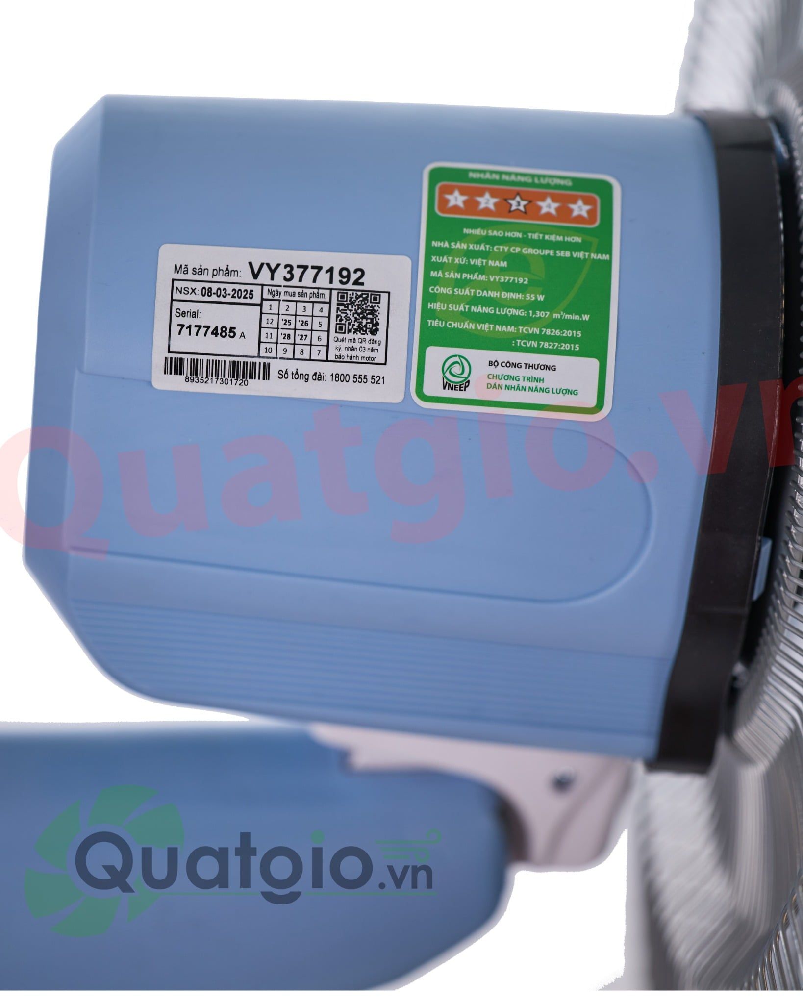 Quạt treo remote Asia  VY377092 (Xám) - VY377192 (Thiên Thanh) - VY377292 (Chuối non)  /  (Mã cũ: L16019) - 55w