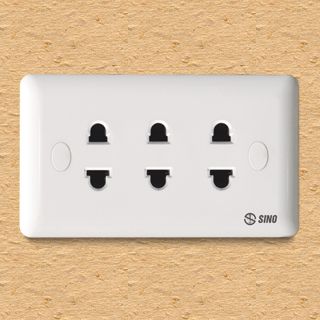 Ổ cắm 2 chấu Sino S1983 màu trắng, chất liệu nhựa, dòng S19
