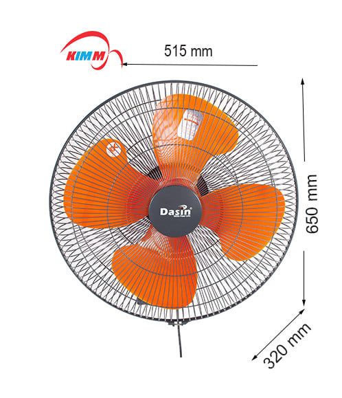Quạt Treo Tường Dasin KWL-1845 -126W - cánh cam