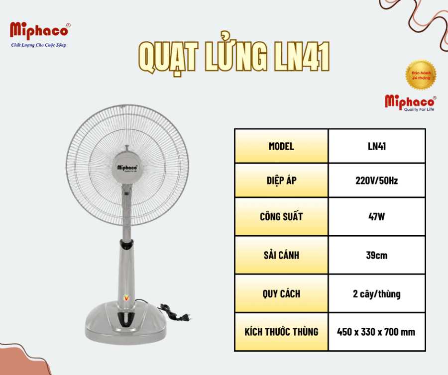Quạt lửng Miphaco LN41 - 47W