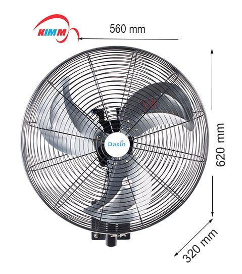 Quạt hơi khí nén treo tường công nghiệp Dasin KWPA 2050 - Sử dụng hơi khí nén