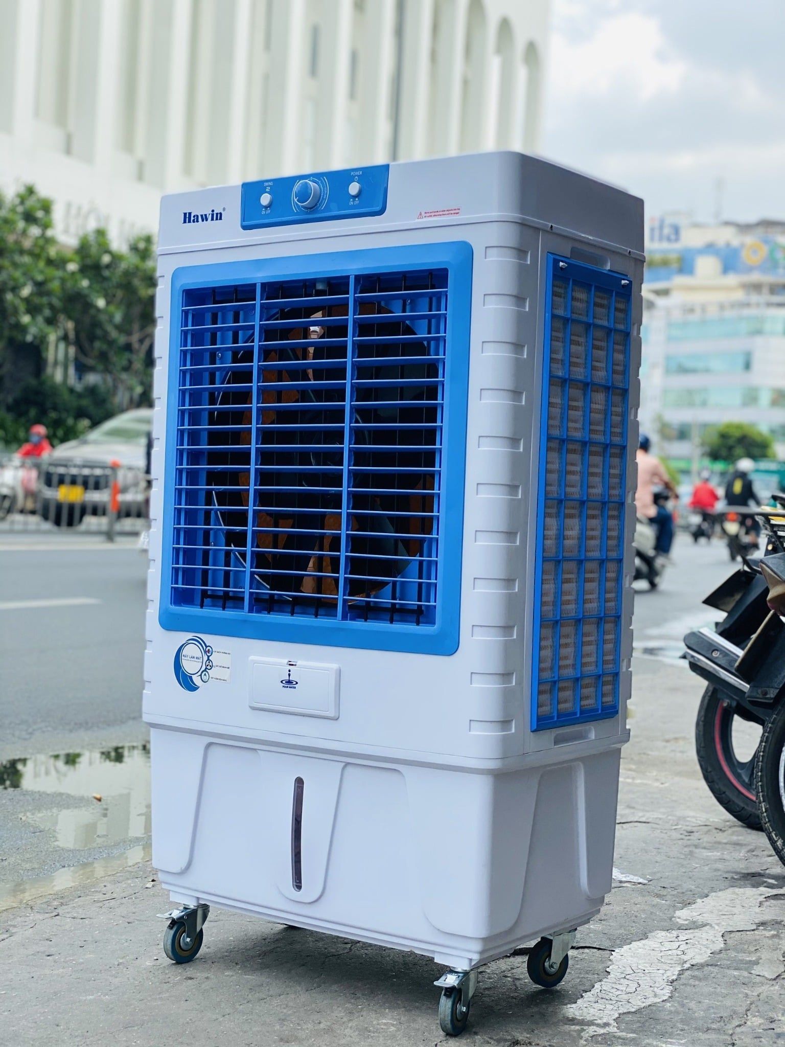 Quạt làm mát hơi nước điều hòa Hawin HSN120 - 500w - Cơ - 90L