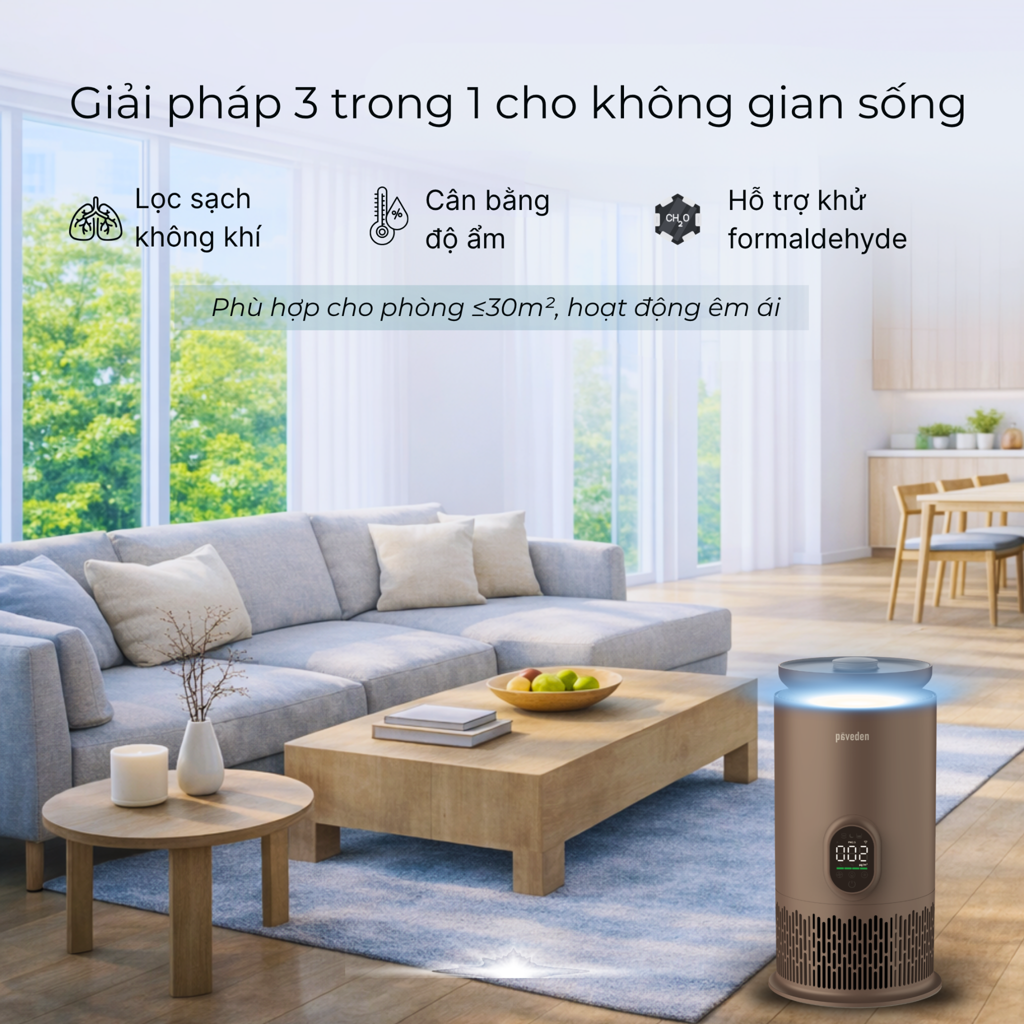Máy lọc không khí tạo ẩm Paveden PAP-HF316T